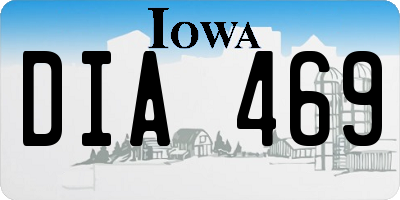 IA license plate DIA469