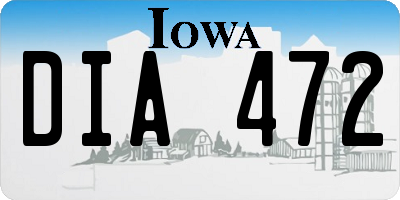 IA license plate DIA472