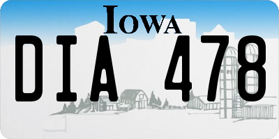 IA license plate DIA478