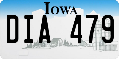 IA license plate DIA479