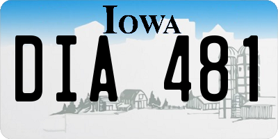 IA license plate DIA481