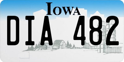 IA license plate DIA482