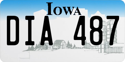 IA license plate DIA487