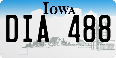 IA license plate DIA488