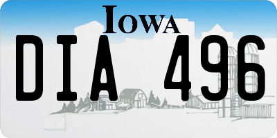 IA license plate DIA496