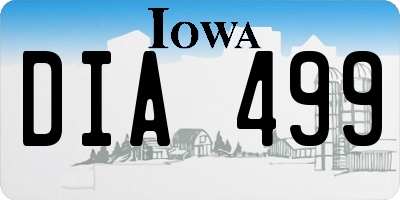 IA license plate DIA499