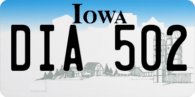 IA license plate DIA502