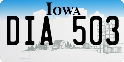 IA license plate DIA503