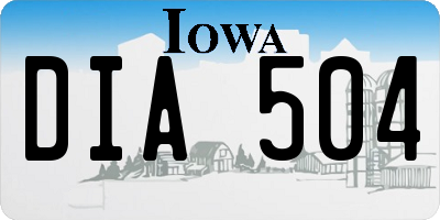 IA license plate DIA504