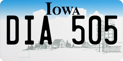 IA license plate DIA505