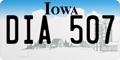 IA license plate DIA507