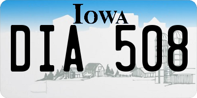 IA license plate DIA508