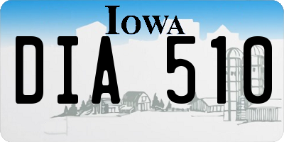 IA license plate DIA510