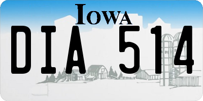 IA license plate DIA514