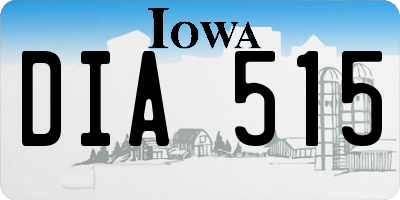 IA license plate DIA515