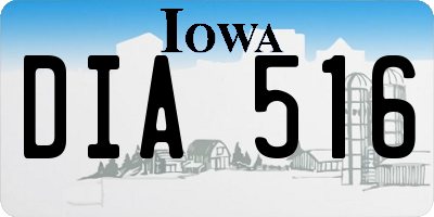 IA license plate DIA516