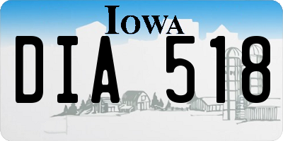 IA license plate DIA518