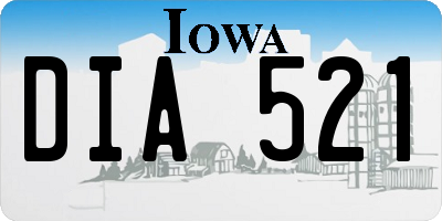 IA license plate DIA521