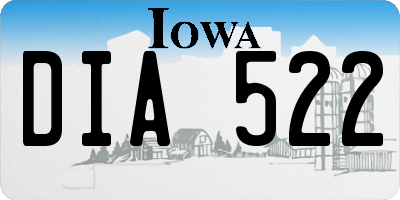 IA license plate DIA522