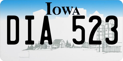 IA license plate DIA523