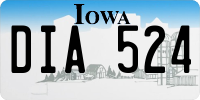 IA license plate DIA524