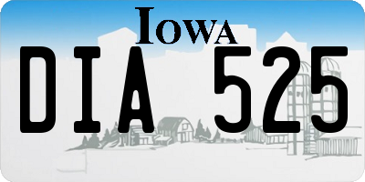 IA license plate DIA525