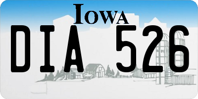 IA license plate DIA526