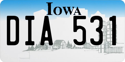 IA license plate DIA531