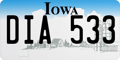 IA license plate DIA533