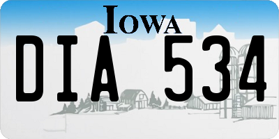 IA license plate DIA534