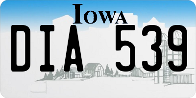 IA license plate DIA539