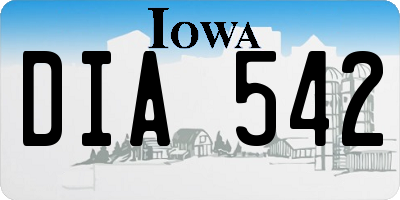 IA license plate DIA542