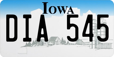 IA license plate DIA545