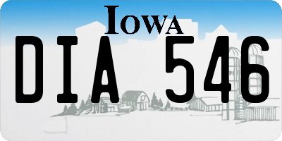 IA license plate DIA546