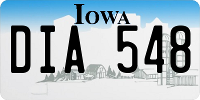 IA license plate DIA548