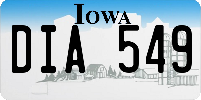 IA license plate DIA549