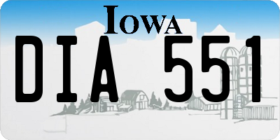 IA license plate DIA551