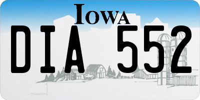 IA license plate DIA552