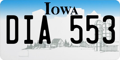 IA license plate DIA553