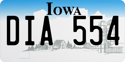 IA license plate DIA554