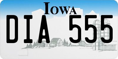 IA license plate DIA555