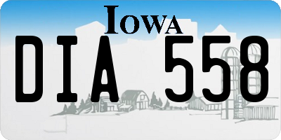 IA license plate DIA558