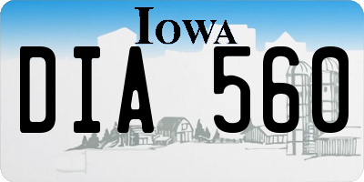 IA license plate DIA560