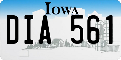 IA license plate DIA561