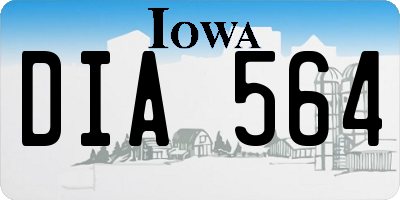 IA license plate DIA564