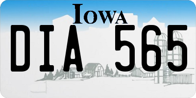 IA license plate DIA565