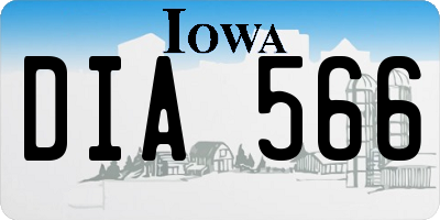 IA license plate DIA566