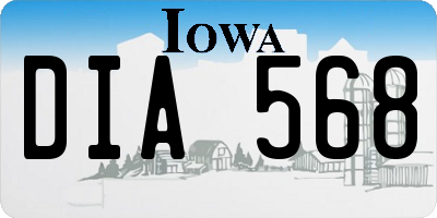 IA license plate DIA568