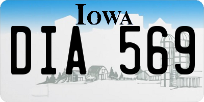 IA license plate DIA569