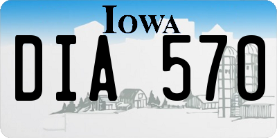 IA license plate DIA570